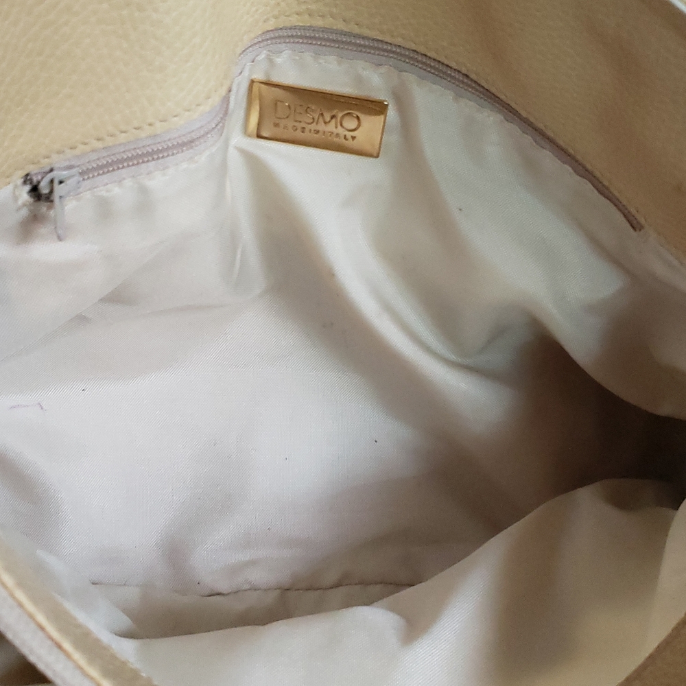 Desmo Vintage Italian Shoulder Bag in Pastel Yellow - Medium Size Bag - Picture 10 of 16